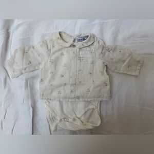 Cream Baby Outfit with Animal Print